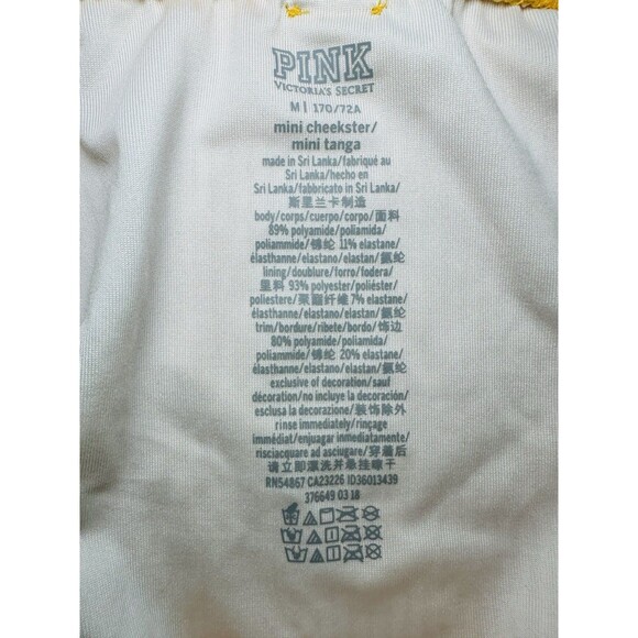 Victoria's Secret PINK Yellow‎ Orange Tie Sides Bikini Bottoms Cheekster MED - Picture 6 of 8